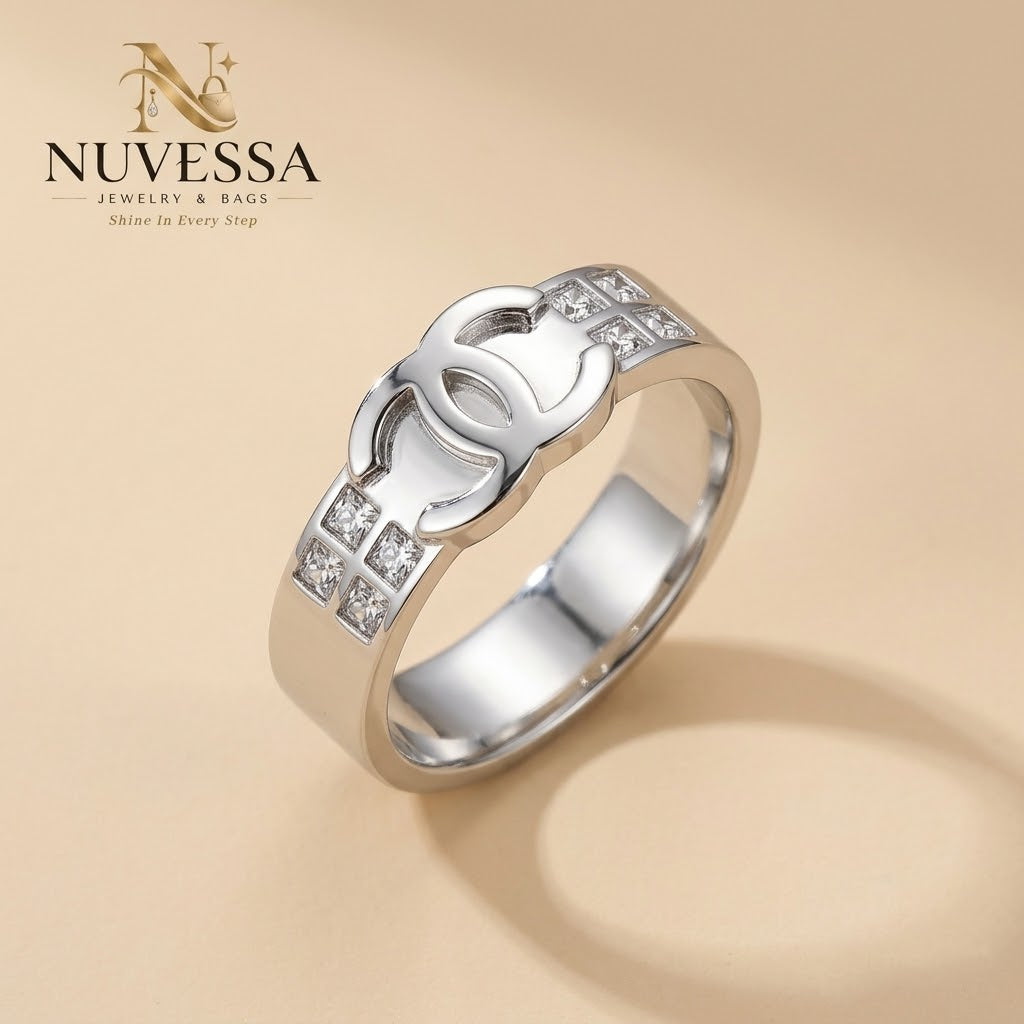 Classic Interlocking C Silver Ring