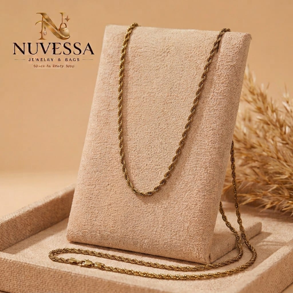 Classic Antique Gold Rope Chain Necklace