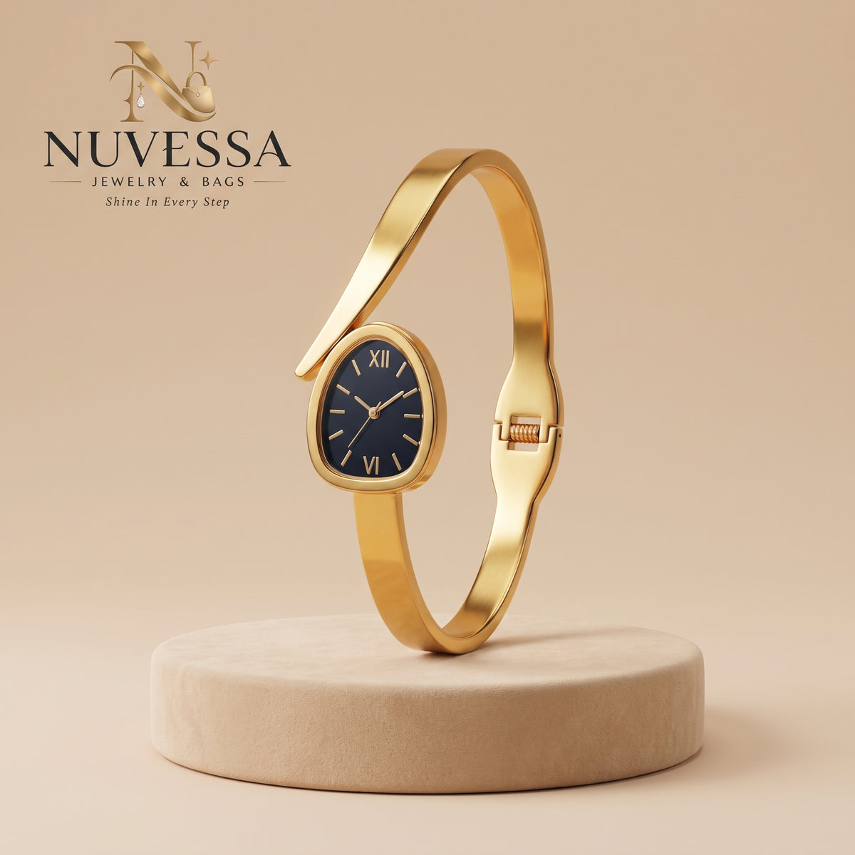 Decorative Watch Gold Bangle