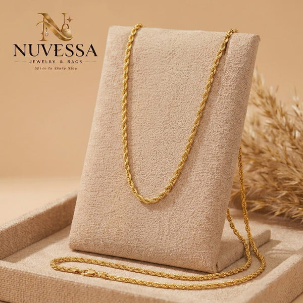 Classic Gold Rope Chain Necklace