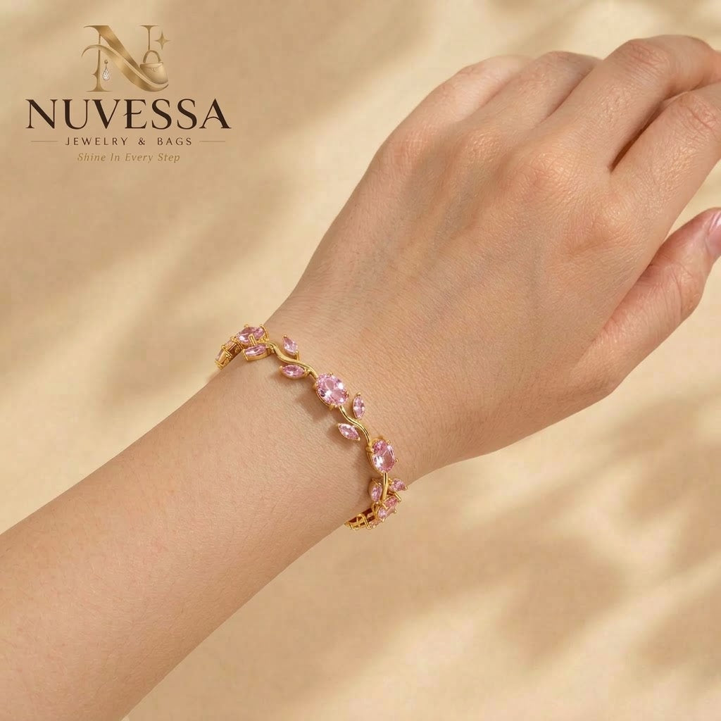 Elegant Tulip Crystal Bracelet for Women – Premium Floral Zircon Jewelry