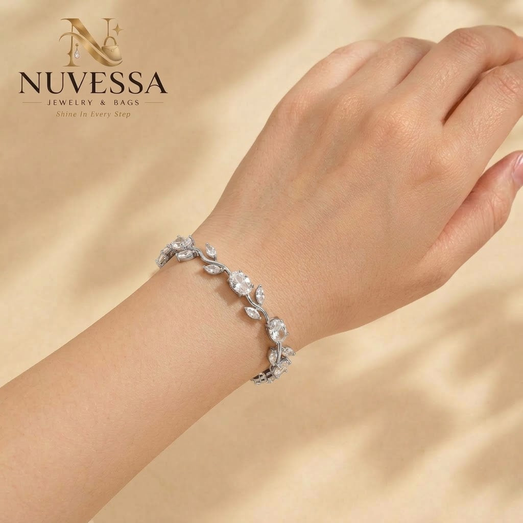 Elegant Tulip Crystal Bracelet for Women – Premium Floral Zircon Jewelry
