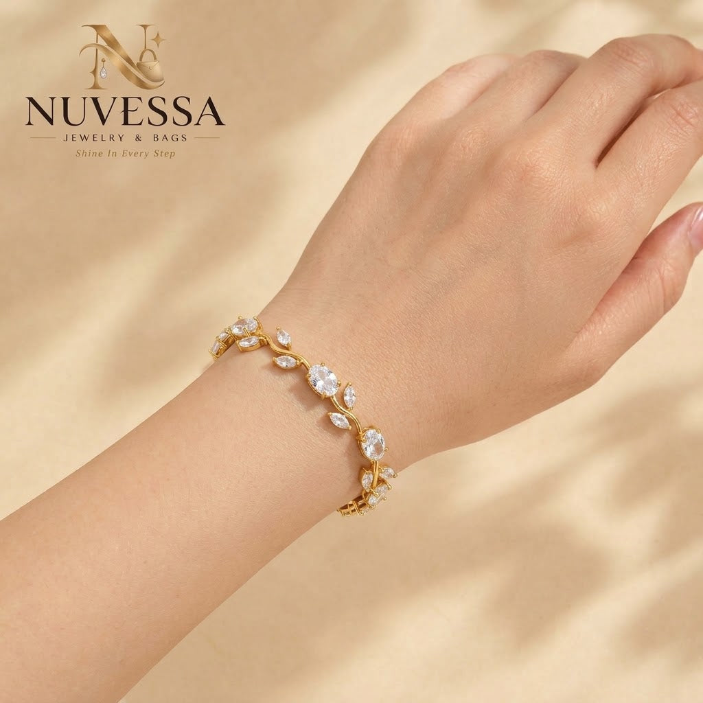 Elegant Tulip Crystal Bracelet for Women – Premium Floral Zircon Jewelry