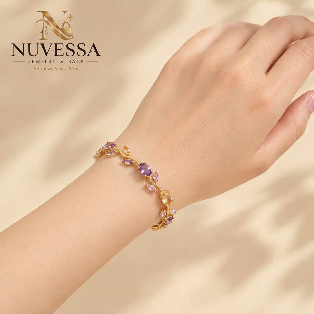 Elegant Tulip Crystal Bracelet for Women – Premium Floral Zircon Jewelry